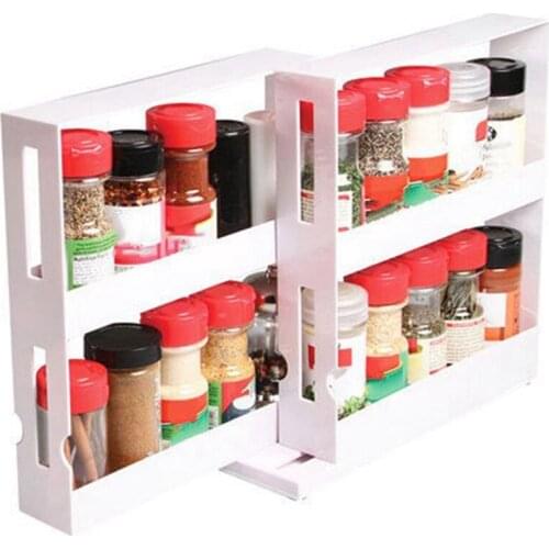 Seasoning Rack Organizer for Kitchen Multifunctional Revolving Storage Rack Cabinet Storage Rack Kitchen Storage Rack