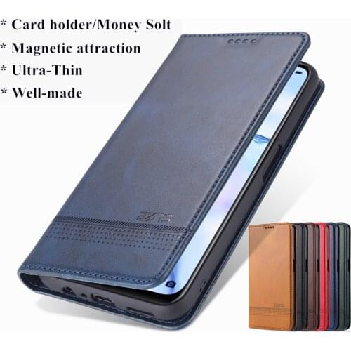 Deluxe magnetic adsorption case for OPPO A74 5G / OPPO A93 5G flip cover leather protective case capa fundas ultra-thin