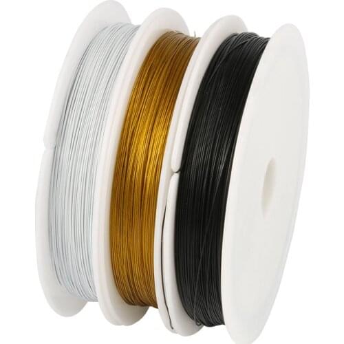 1 Roll 0.3/0.38/0.45mm Gold Color Stainless Steel Line Cord Beading Strong Wire For Jewelry Making Finding Cord String Accessory
