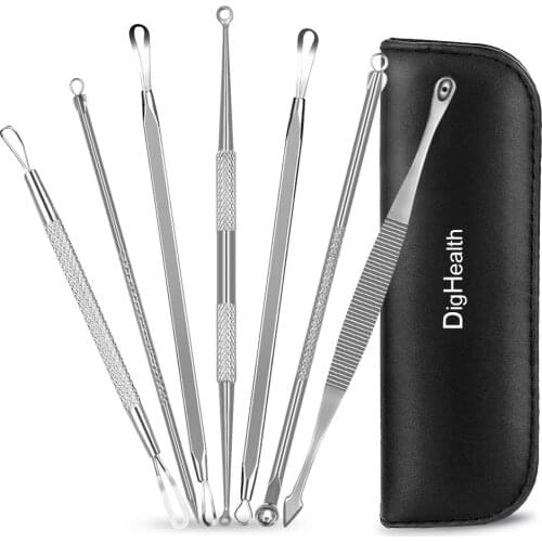 Dighealth 7PCS/Set Blackhead Remover Facial Comedone Acne Pore Cleaner Tool Pimple Needles Face Skin Care Beauty Tools