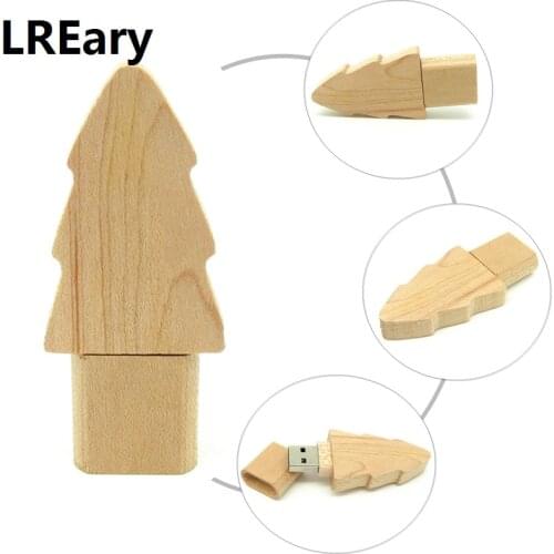 High quality wooden Christmas tree usb flash drive pendrive 4gb 8gb 16gb 32gb real capacity memory disk gift pen drive usb 2.0