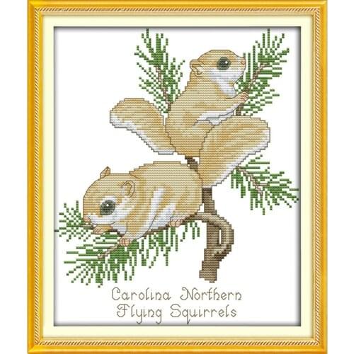 Everlasting Love Flying Squirrel Chinese Cross Stitch Kits Ecological Cotton Stamped 11CT DIY Gift New Year Decorations For Home