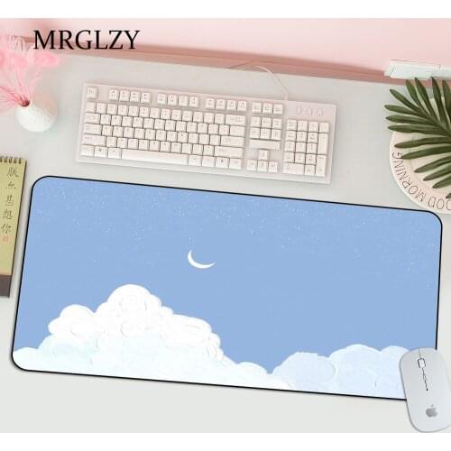 Vime 30X80 Anime Computer Keyboard Anti Slip Table Pad Desk Mats Kawaii Mousepad Fresh Sky Scenery Oil Painting Pc Gamer Carpet
