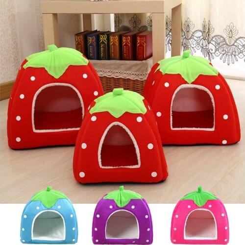 Breathable Dog Bed Strawberry Shaped Dog Kennel Pet Bed for Puppy Cat Comfortable Dog Cage Durable Pet Product Pet Supplies