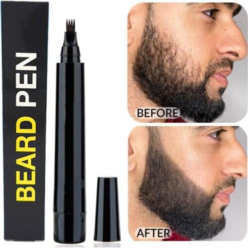 1 Set Beard Pen Beard Filler Pencil Beard Brush Male Mustache Repair Shape Effective Enhance Facial Hair For Men Gift
