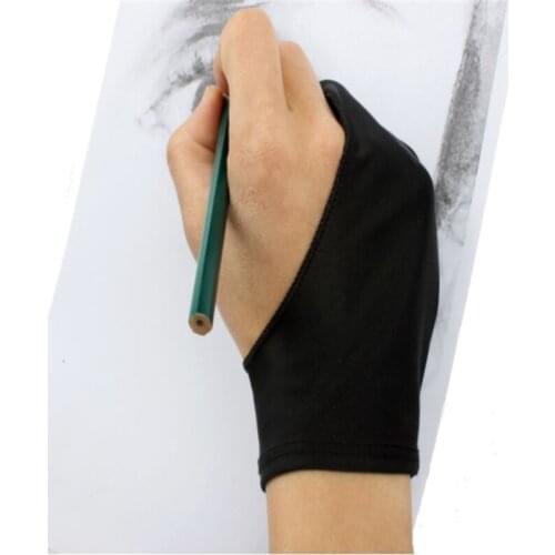 1PCS Black 2 Finger Anti-fouling Glove,both for Right and Left Hand Artist Drawing for Any Graphics Drawing Tablet