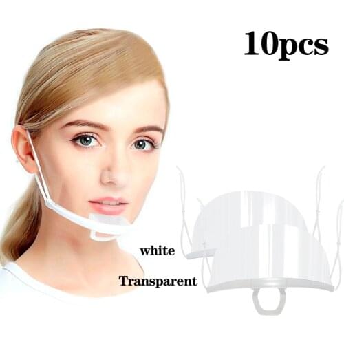 10pcs Safety Full Face Shield Anti-droplet Protective Faceshield Cover Visor Dust Proof Fog Screen Transparent for Waiter