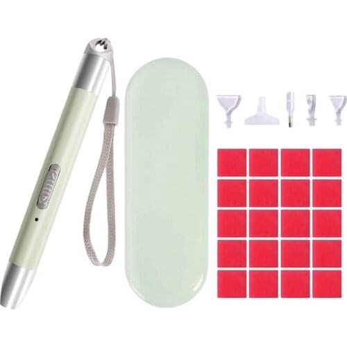 27 Pcs Diamond Painting LED Drill Pen Set 5D Diamond Painting Tools with Pen Heads Storage Case for DIY Crafts