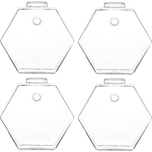 4 Packs Geometric Hexagonal Glass Vase Wall Sticked Planters Flower Pots/Water Planter Vase Home Decor Wall Accessories
