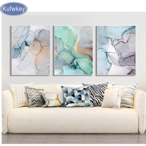 5d diy diamond Painting 3pcs/set Abstract Green Stone Pattern mosaic diamond embroidery Nordic Wall Pictures Cuadros Decoracion