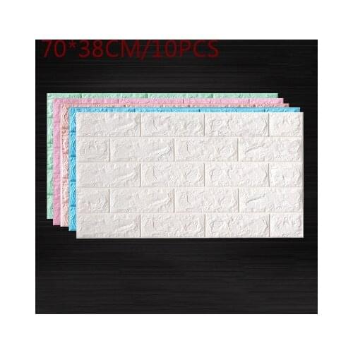 70*38 3D Brick Wall Stickers Self adhesive DIY PE Foam Wallpaper Living Room TV Background Decor Panels Kids Room Protective