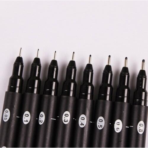 8pcs Exquisite Fine Line Needle Hook Pen Set Water Proof Pigment Ink Liner Marker Comic Sketching Art Design School Supply H6984