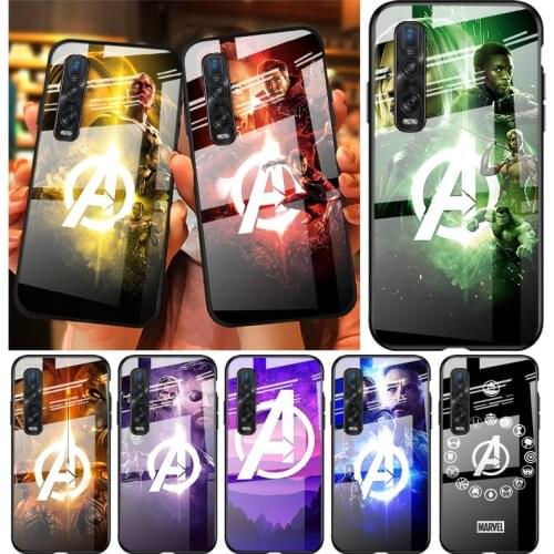 Tempered Glass Cover Marvel Avengers Hero Cool For OPPO A9 2020 A52 Find X2 Lite Realme 7 7i 6 5 Pro C3 XT Phone Case