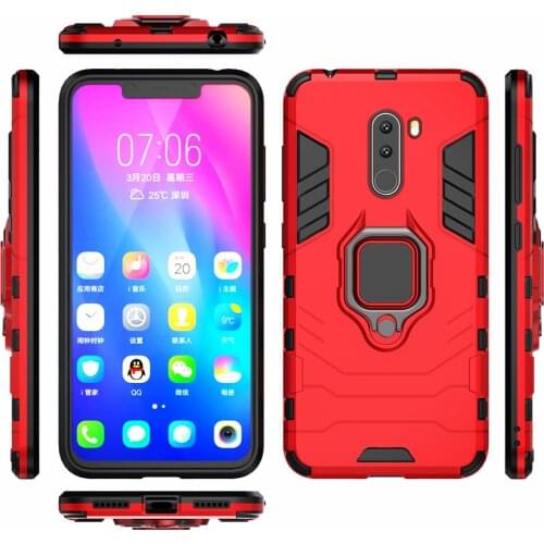 Phone Holder Finger Ring Case For POCOPhone F1 Magnetic Armor Shockproof Cover on the for Xiaomi POCO Phone F 1 Pocophone F1