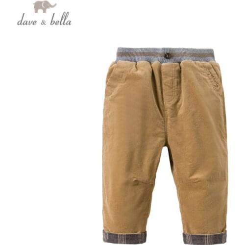 DBX15578 dave bella winter baby boys fashion letter padded pants children full length kids pants infant toddler trousers