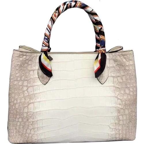 Fanzunxing new women handbag crocodile leather bag women bag Himalayan white crocodile belly skin bag