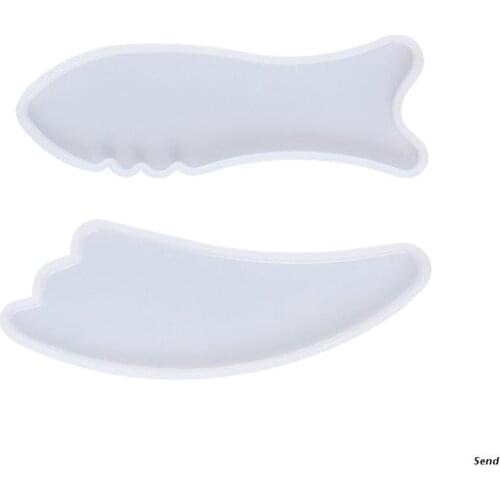 Fish Bones Shape Gua Sha Board Epoxy Resin Mold Body Massager Board Silicone Mould DIY Crafts Jewelry Mold