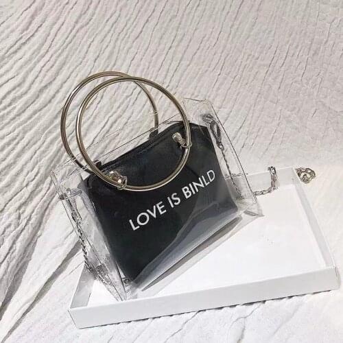 Ins Hot transparent mini bag female 2020 summer new jelly chain bag Korean version of the wild messenger bag