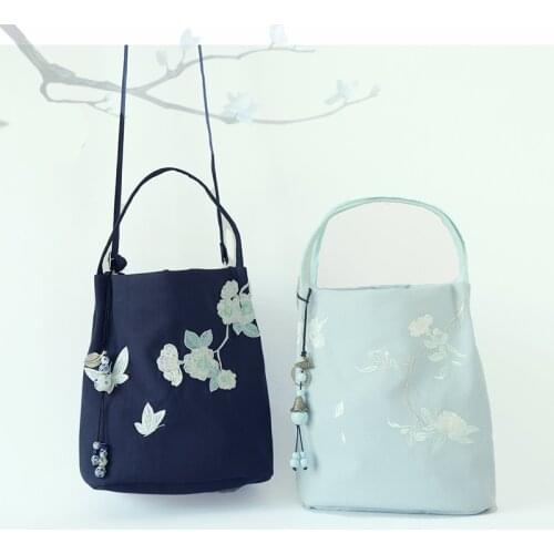 1pcs Chinese Style Ancient style Hanfu Embroidery Retro Handbag Canvas Crossbody Womens Shoulder Bag Women Girl Gift