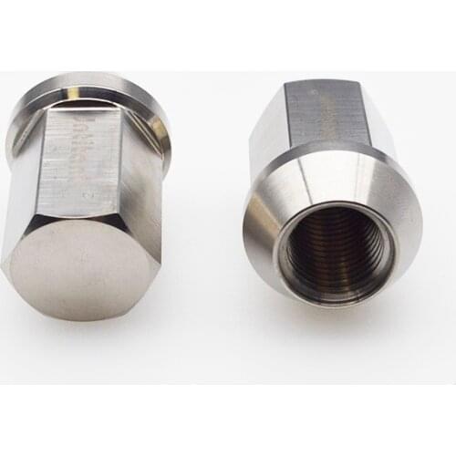 M14*1.25*35 Silver full hex Light weight close end Gr5 titanium wheel hub nut
