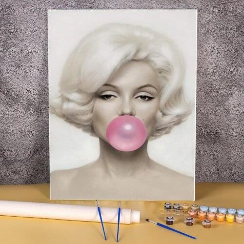 Marilyn Monroe Painting By Numbers Package Oil Paints 50*70 Canvas Painting New Design Crafts Adults Wall Art Drawing