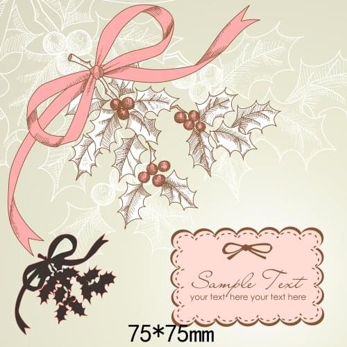 75*75mm Bows and Leaves Metal cutting Dies Craft Embossing Scrapbooking paper craft Greeting Card