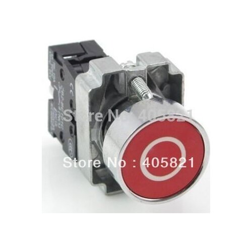 Momentary Red Flush Push Button Switches With Symbol logo 1N/C Spring Return mounting dia 22mm