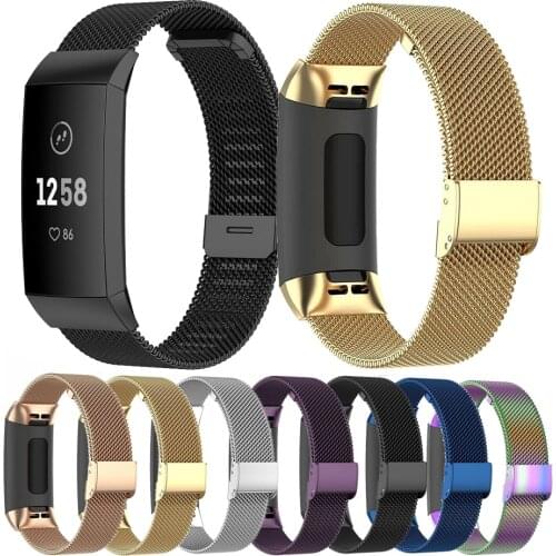 Milanese Straps For Fitbit Charge 3 4 Mesh Stainless Steel Watch Band For Fitbit Charge 3 4 Bracelet Wrist Loop Band