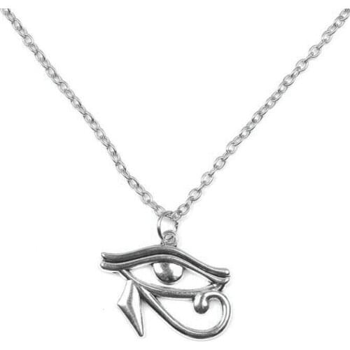 Fashion Bronze Ancient Egypt Eye Of Horus Necklace Pendants Short Long Round Cross Chain Choker Jewelry Mens Womens Gift Bijoux