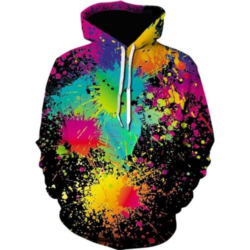 3D Printed Men Splatter Colorful hoodie Fashion off white hoodies Creative Sweatshirt Teens harajuku Clothes Tracksuits s-6xl