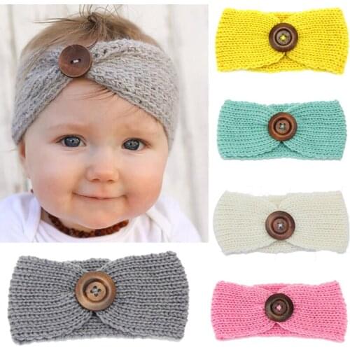 New Baby Knit Crochet Top Knot Elastic Turban Headband Baby Girls Head wrap Hair Bands Ears Warmer Baby Headband Accessories