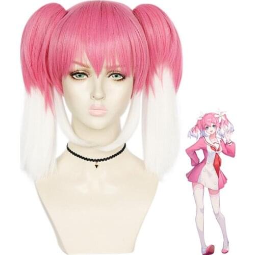 Pink White Wigs Talentless Nana Hiiragi Nana Women Ponytails Wig Cosplay Costume Munou na Nana Heat Resistant Synthetic Hair