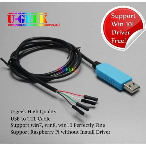 Support Win10! Raspberry Pi USB to TTL Serial Cable - Debug / Console Cable for Raspberry Pi 3 Model B/3B/3B+/3A+/2B/B