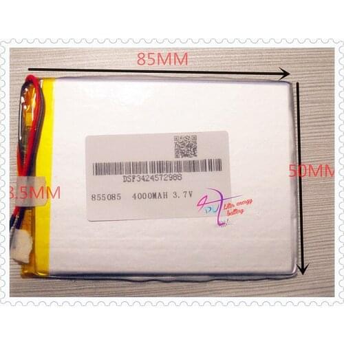 Supply of 855085 lithium polymer battery backup power battery with 855085 4000mah