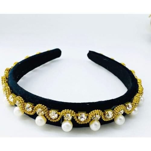 Baroque Headband Womens Accessories Head Chain Gold Hair Barrete Woman Tassel Pearl Wedding Crown