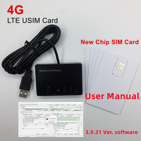 OYEITIMES LTE WCDMA ICCID SIM USIM 4G Card Reader Writer Programmer With 5pcs Blank Programable Card +SIM Personalize Tools