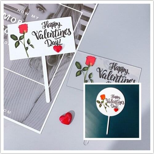 Rose wedding cake cake Topper Large rose engaged Cake Top Flag Decoration Valentines Day Birthday Party Wedding Cake decoration