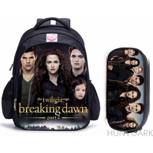 16 Inch Twilight Backpack for Teenage Girls Boys Book Bag Mochila Travel Bag Children School Backpacks