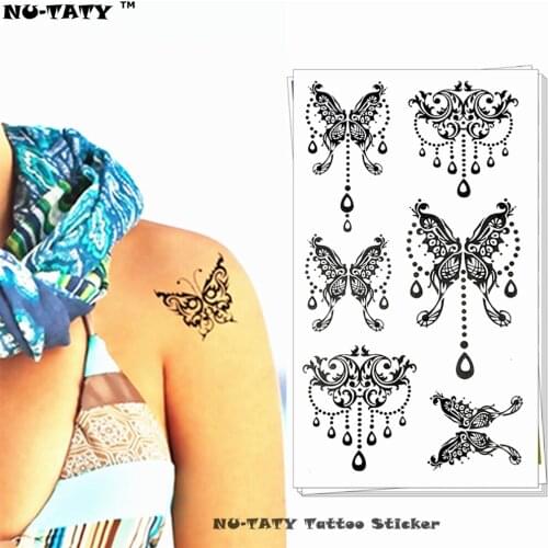 Nu-TATY Body Art Large Butterfly Fairy Temporary Body Art Flash Tattoo Sticker 10*17cm Waterproof Henna Fake Tatoo Wall Tattoo
