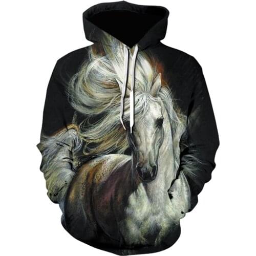 Horse Print Hoodies 2021 Men 3d Hoodies Brand Sweatshirts Jackets quality Pullover fashion Tracksuits Animal Streetwear Out Coat