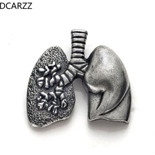 Vintage Lungs Shape Pin Antique Metal Organ Anatomy Brooch Men Gift for Doctors/Nurse/Medical Students Medical Jewelry Wholesale