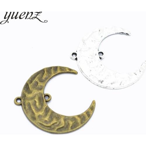 YuenZ 5pcs Antique Silver color Plated moon Charms Pendants Jewelry Making Bracelet Accessories Diy Crafts Handmade 33*3mm L613