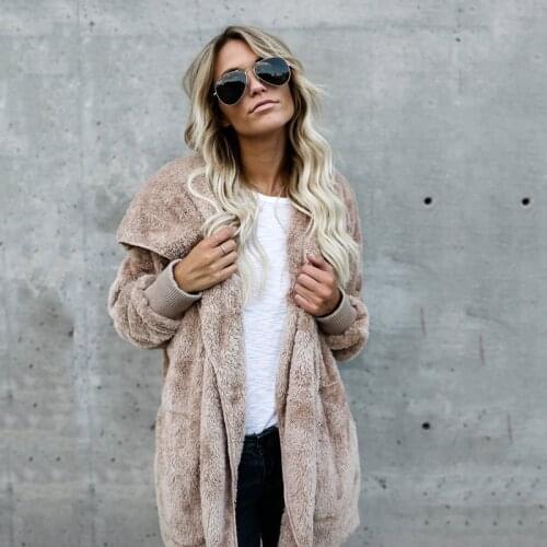 Harajuku Women Loose Long Cardigan Autumn Winter Long Sleeve Imitation Fur Cardigans Ladies Warm Coat Outwear