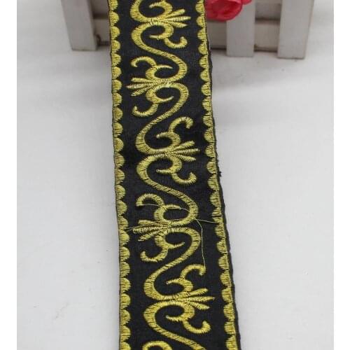 YACKALASI Golden Embroidered Braid Lace 6Yds/Piece Gold And Silver Iron on Lace Appliqued 5cm
