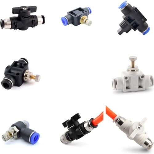 1Pcs Pneumatic Control Valve Ball Valve 4mm 6mm 8mm 10mm 12mm Throttle Valve Hose Tube Inline Push Fit Connector Parts