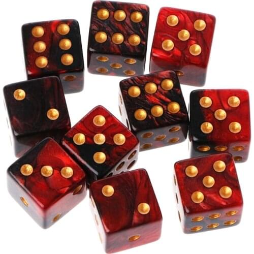 10pcs 15mm Multicolor Acrylic Cube Dice Beads Six Sides Portable Table Games Toy Dropshipping