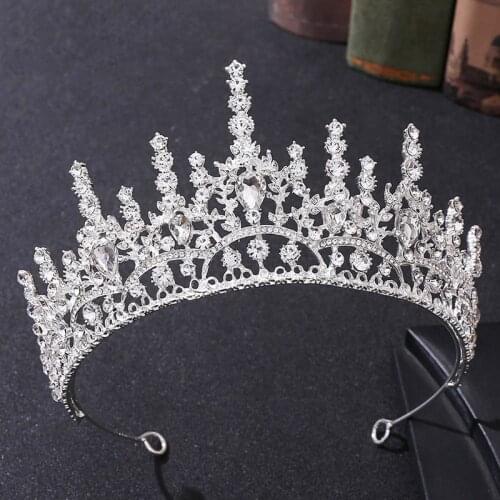 5 Colors Bride Crown Headwear Mermaid Crystal Crown Wedding Tiara Bridal Headpiece Wedding Crowns for Brides Baroque Headband