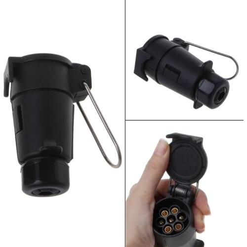 7 Pin Waterproof Plugs Socket Adapter Tow Hook Towing Trailer Wire Connector