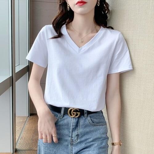 95% Cotton Candy Colors T Shirt Summer Women Straight Solid Tee Shirt Female Short Sleeve Tops Tees Causal O-Neck Basic T-shirt