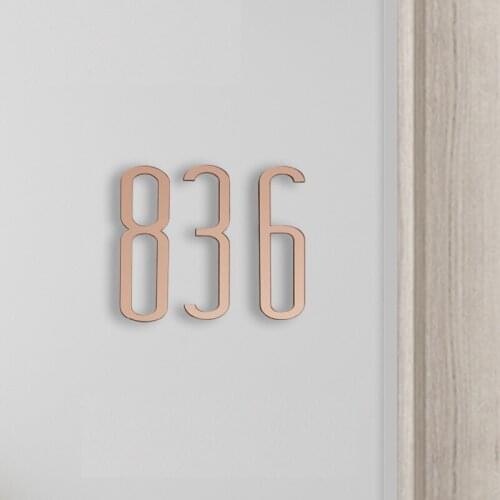 Crystal House Numbers Acrylic Modern Outdoor Plates for Hotel Apartment Office Students Dormitory Public Facilities, 4 Colors